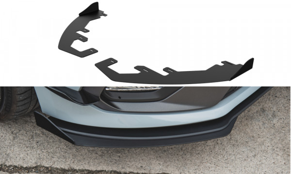 Front Stoßstangen Racing Flaps passend für Ford Fiesta Mk8 ST / ST-Line schwarz Hochglanz