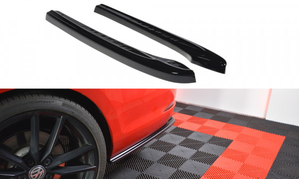 Heck Ansatz Flaps Diffusor V.1 passend für VW GOLF 7 R VARIANT FACELIFT schwarz Hochglanz