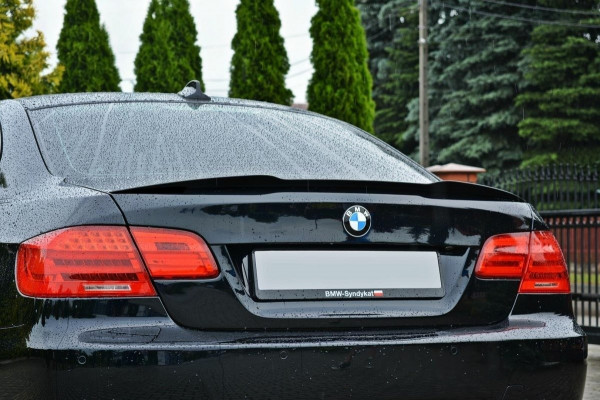 Spoiler CAP für BMW 3er E92 M Paket schwarz Hochglanz