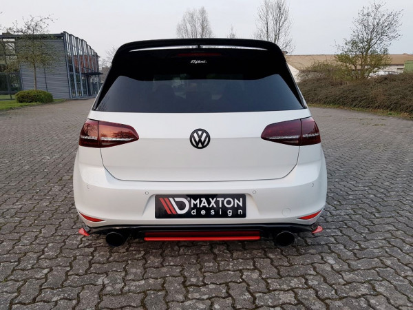 Mittlerer Diffusor Heck Ansatz passend für VW GOLF Mk7 GTI CLUBSPORT schwarz Hochglanz