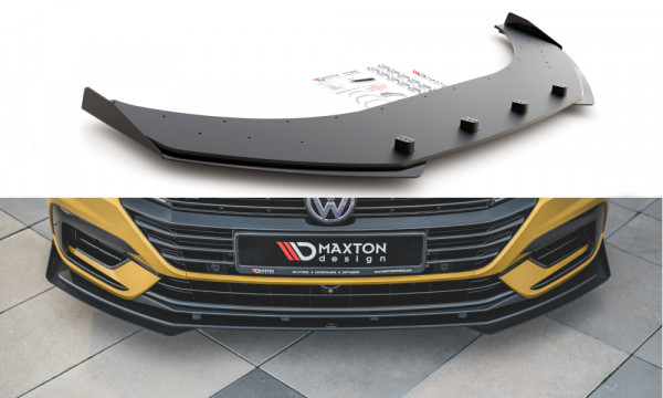 Robuste Racing Front Ansatz passend für + Flaps Volkswagen Arteon R-Line schwarz Hochglanz