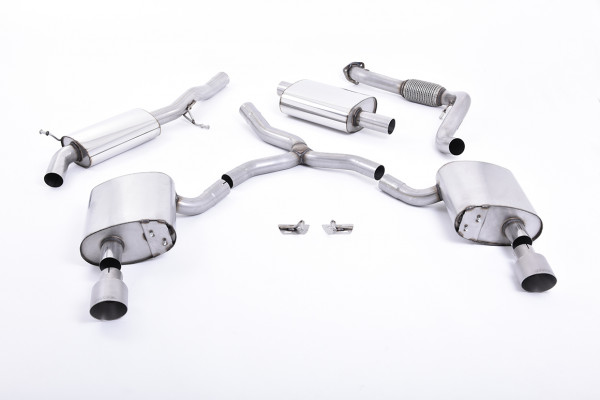 Milltek SSXAU609 Cat-back Dual 100mm GT100 - Audi A4 2.0 TFSI B9 Quattro Saloon & Avant (Non OPF/GPF